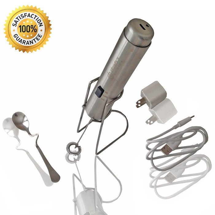 Arrbee"s Espresso - Milk Frother - Cappuccino - Latte - Hot Chocolate - Cocktail Mixer - Stainless Steel Stem... N6