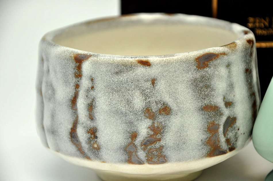 Japanese Mino Yaki ware Matcha Bowl And Tea Ceremony Set Green Tea 11.5 / 11.5 / 8cm (4.5 / 4.5 / 3.1inch)[7400] N5