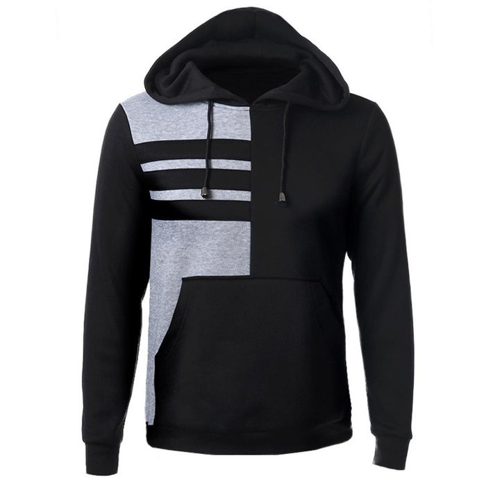 Men's Jacket,Laimeng Cotton blend Long Sleeve Hoodie Hooded Sweatshirt Tops Jacket Coat Outwear (XXL, Black)