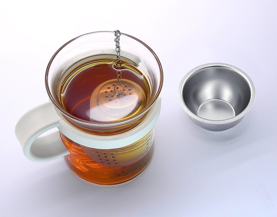 Fackelmann 49129 1, 6x1, 8" Of Stainless Steel Tea Infuser With Cup, Silver