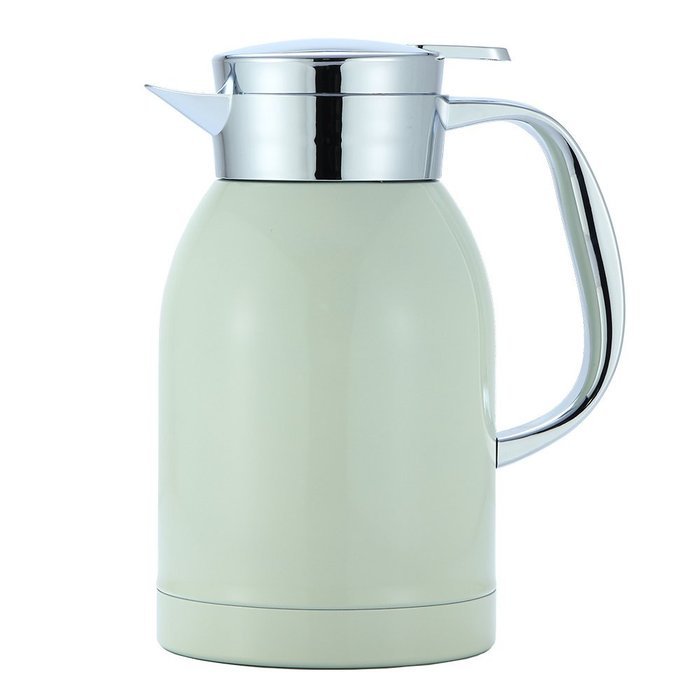 Ivory White 68 Ounce Insulated Thermal Carafe vacuum flask and Coffee Server with Press Button Top N2