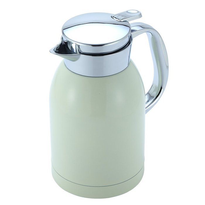 Ivory White 68 Ounce Insulated Thermal Carafe vacuum flask and Coffee Server with Press Button Top N3