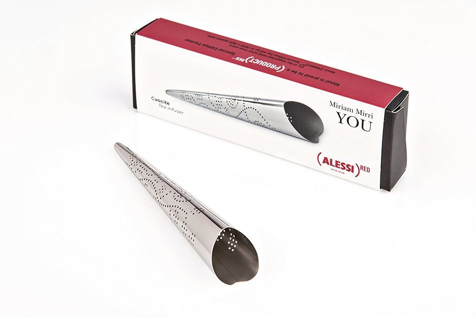 Alessi MMI25 RED "You" Tea Infuser In 18/10 StaInless Steel Mirror Polished, Silver