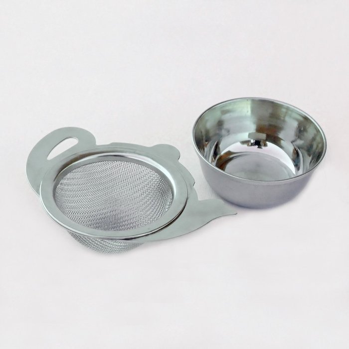 HealthAndYoga(TM) Stainless Steel Tea Strainer with a Utility Cup | Elegant Kettle design N2