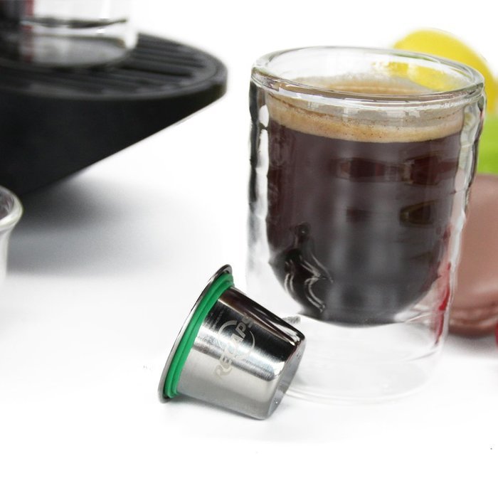 RECAPS Nespresso Stainless Steel Refillable Coffee Capsules (1 pod)+ Aluminum Sticker Lids foli seals (120pcs)... N2