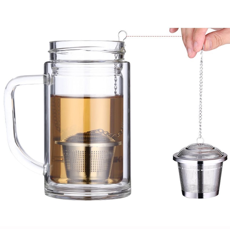 iNeibo Premium Stainless Steel Infuser Filter Strainer for Single Cup or Mug of Loose Leaf Tea, Set of 2 (2-pack) N4