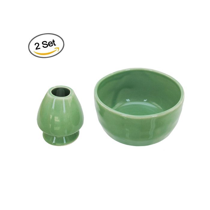 BambooMN Brand - Matcha Bowl Set (Includes Bowl & Rest) 1 Set White N22