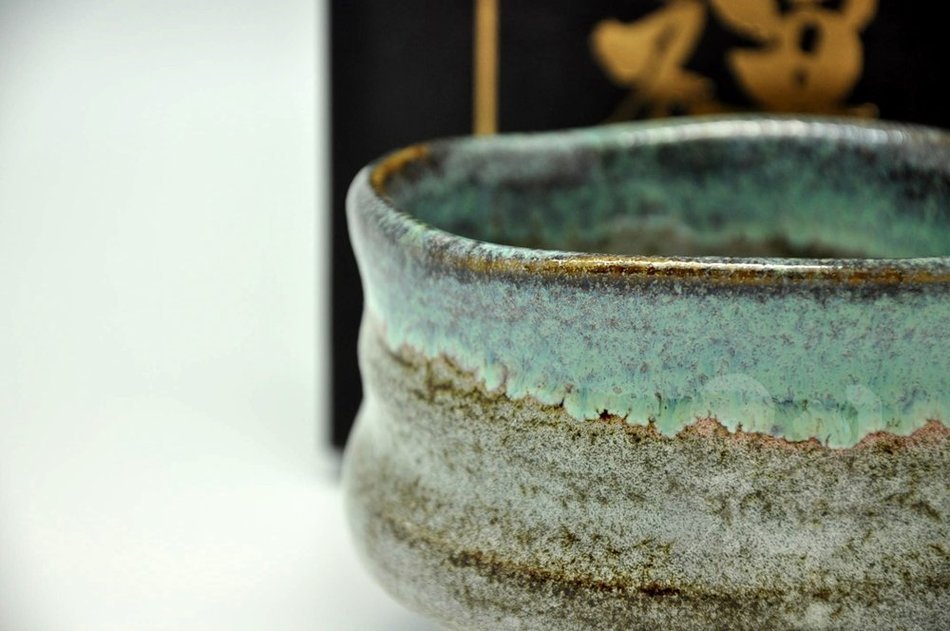 Japanese Mino Yaki ware Matcha Bowl Green Tea 11.5 / 11.5 / 8cm (4.5 / 4.5 / 3.1inch)[7325] N6