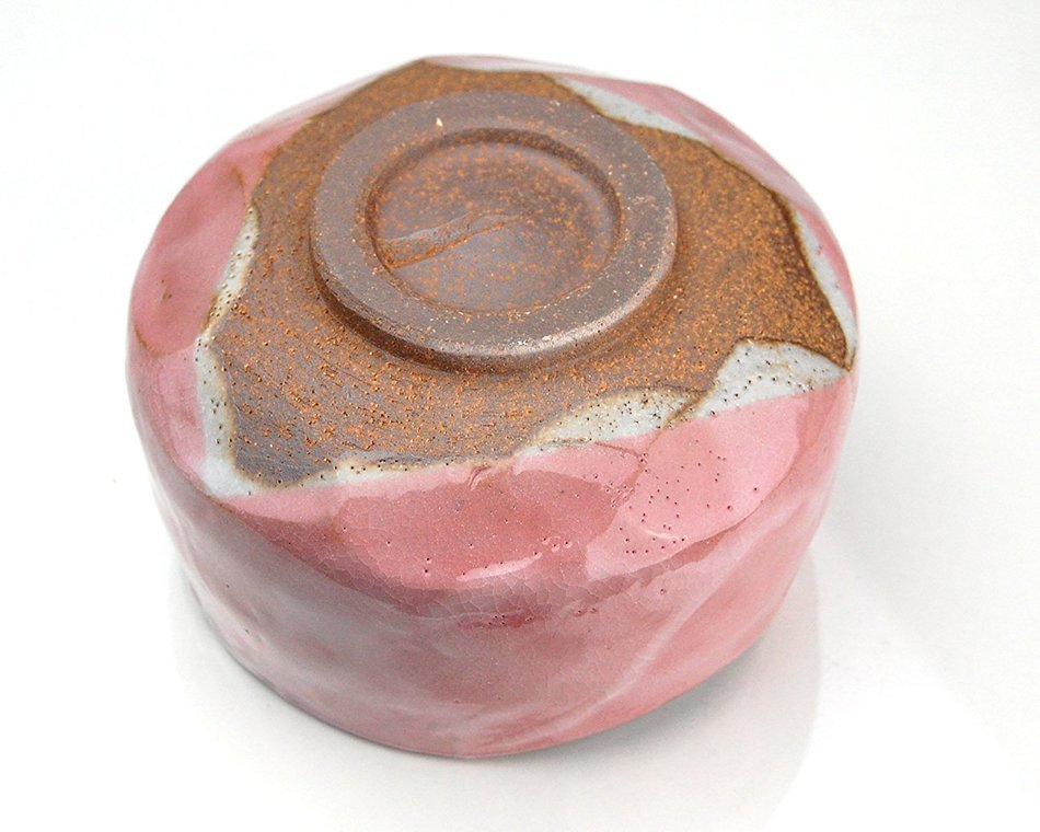 Pink Shino Ceremony Tea Bowl | Ryu Mei | Japan | 16oz |Chawan | 47119 | Orange | Shinoyaki | N2