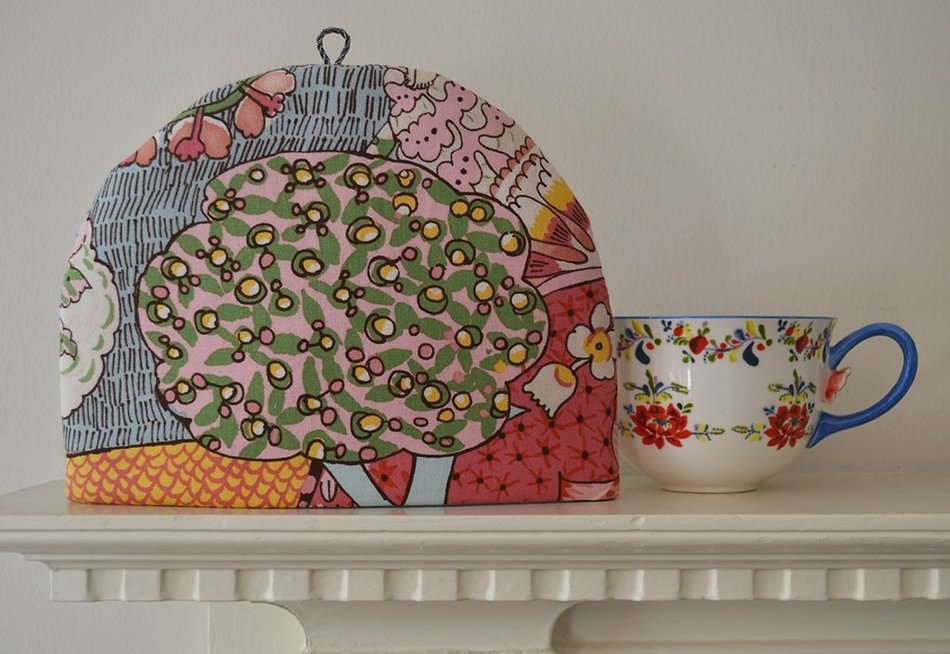 Artisanal Insulated Small Size Tea Cozy - Fairy & Tree of Life Double Sided One of a Kind N2
