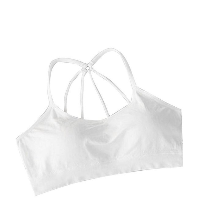 PHOTNO Womens Padded Bra Crop Tops Vest Cross Strap Bustier Beach Tank Tops N5