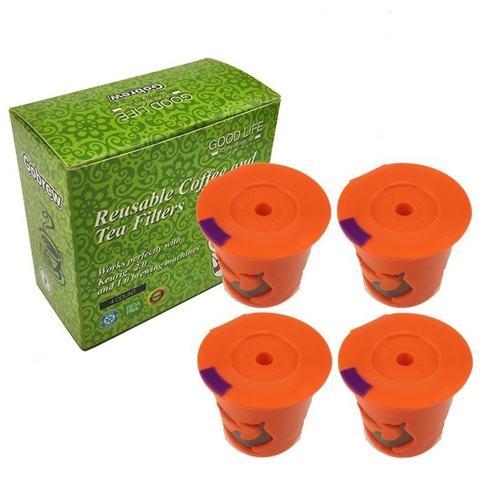 4 K-Cup Reusable Filters for Keurig 2.0 - Fits K300,K350,K40,K450,K500,K55,K75,B31,B40,B60 Series and all 1.0... N2