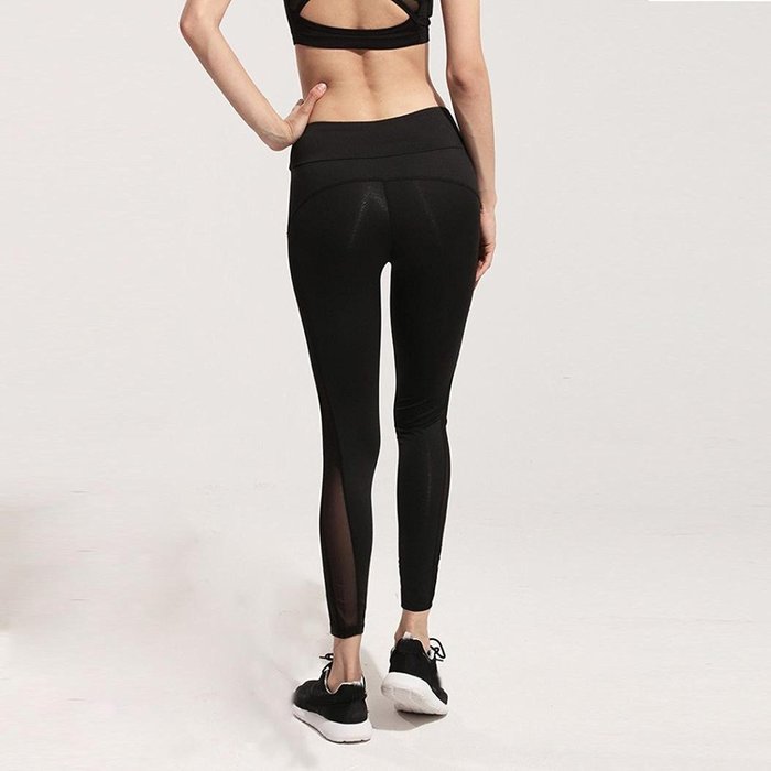 PHOTNO Women Fitness Leggings High Waist Mesh Patchwork Skinny Push Up Pants Yoga Pants N4