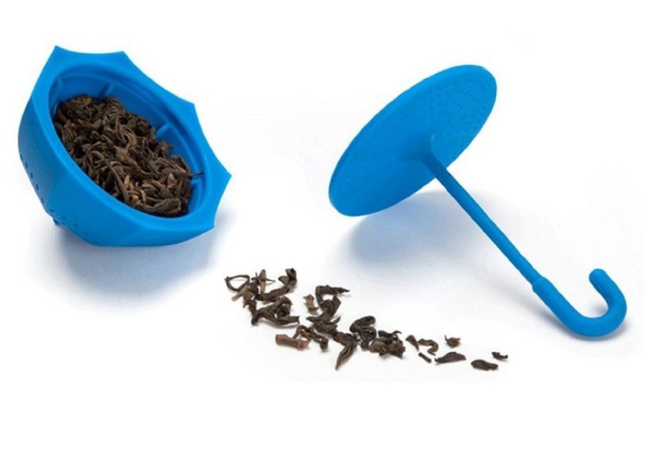 Umbrella Tea Leaf Strainer Herbal Spice Infuser Filter Diffuser Kitchen Tool 3 Colors to Choose (Red) N5