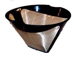 THE ORIGINAL GOLDTONE BRAND Reusable Cone-style #4 10-12 Cup Coffee Filter with Finger Grip