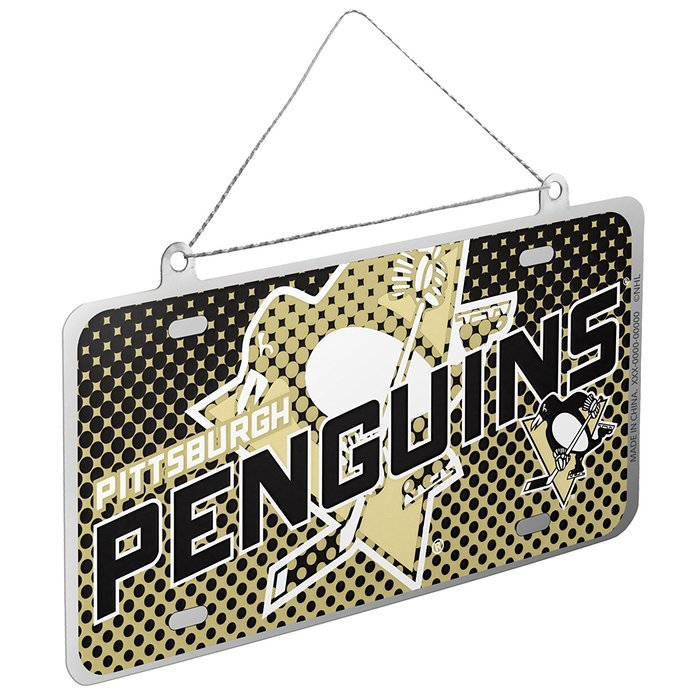 NHL Pittsburgh Penguins Metal License Plate Christmas Ornament Foam Ugly Sweater Bundle 2 Pack By Forever Collectibles N3