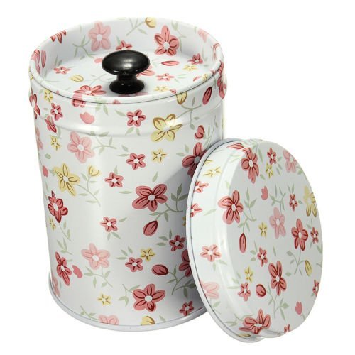 Ztl Vintage Double Cover Tea Caddy Box Container Food Storage Tin Boxes Case Canisters & Jars N2