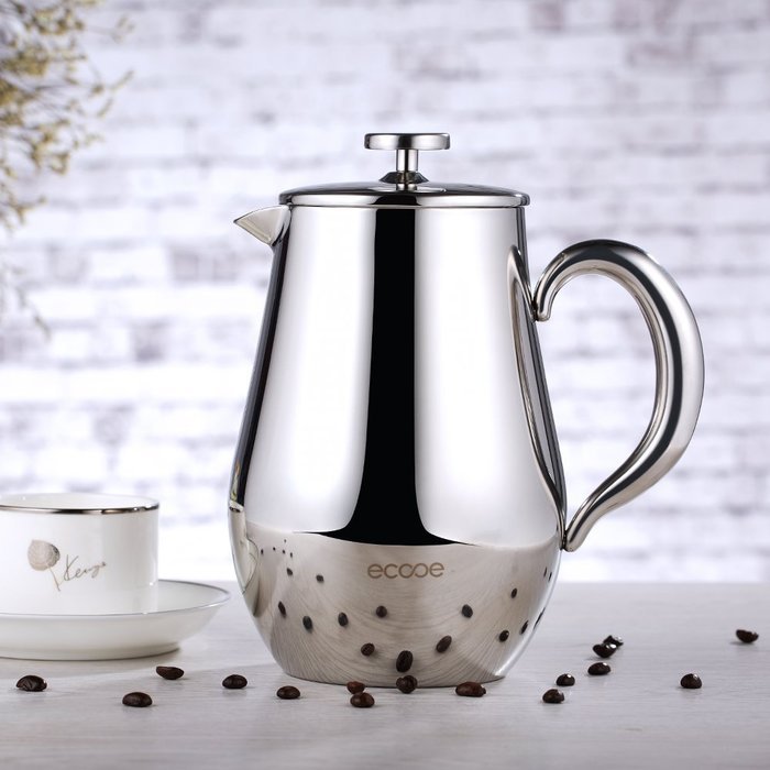 Ecooe Double Wall French Press Coffee Tea Maker Coffee Press Pot With Stainless Steel (1 liter, 34 oz) N7