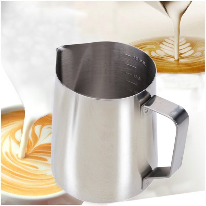 Anself Stainless Steel Milk Frother Pitcher for Coffee Latte Milk 4.27oz/ 6.86oz N2