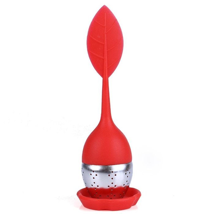 zhijiang 3 Colors Food-grade Silicone Leaf Tea Ball Tea Bag Filter Creative Stainless Steel Insulation Tea Infuser N7