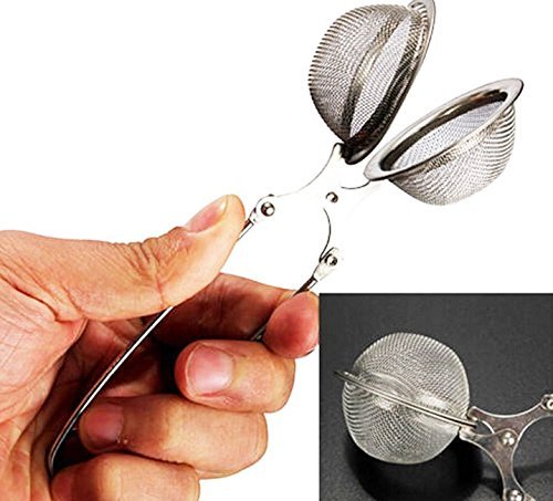 Genenic Squeeze Locking Infuser Spice Leaves Stainless Steel Strainer Tea Ball Mesh Filter N7