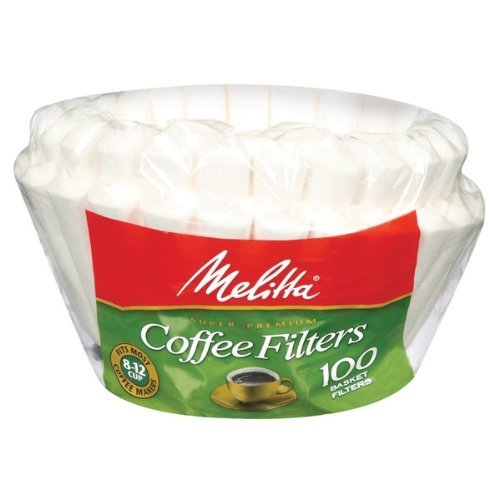 Melitta 629552 Paper White 8-12 Cup Basket Coffee Filters- 400 Count