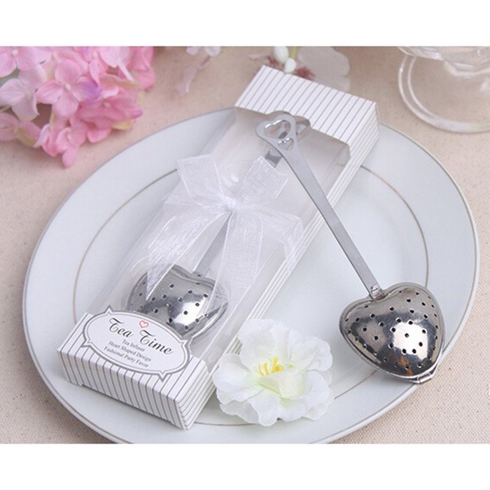 chendongdong 1pcs Heart Shaped Tea Infuser Spoon Strainer Stainless Steel Steeper Handle Shower N7