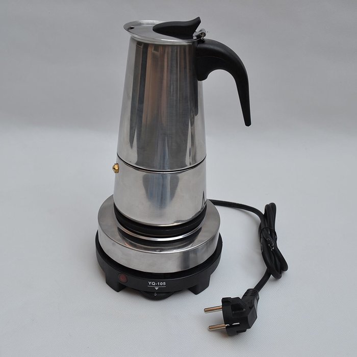 450ml Espresso Moka Coffee Pot Trickling Filter Stainless Steel Electric Pot N3
