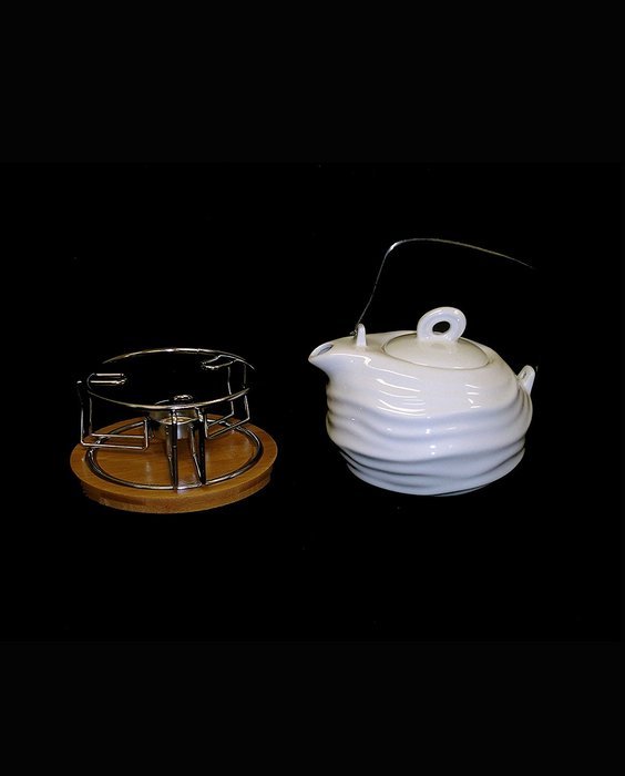 SEAVER Modern Tea Warmer with Bambo Base N2