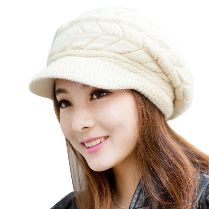 Orangesky Women Skullies Beanies Knitted Hats (Beige) N4