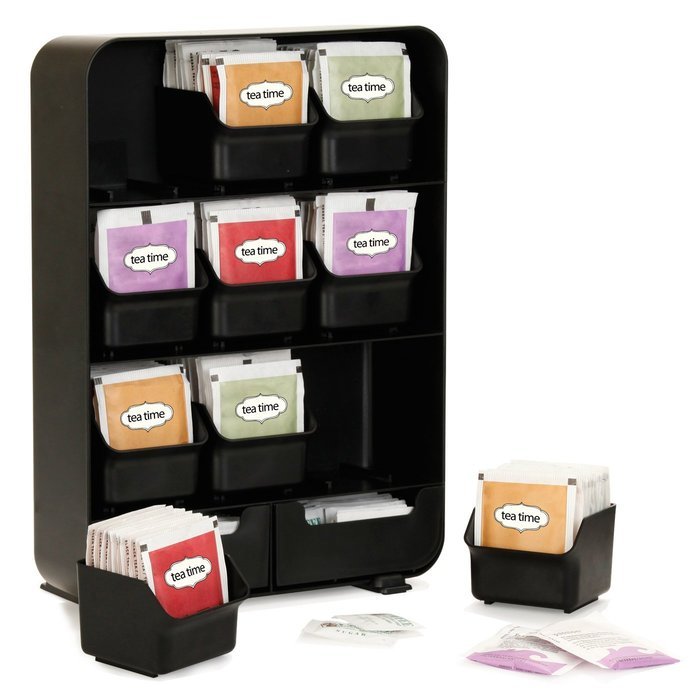 Mind Reader "Baggy" Tea Bag holder and Condiment Organizer, Black N5