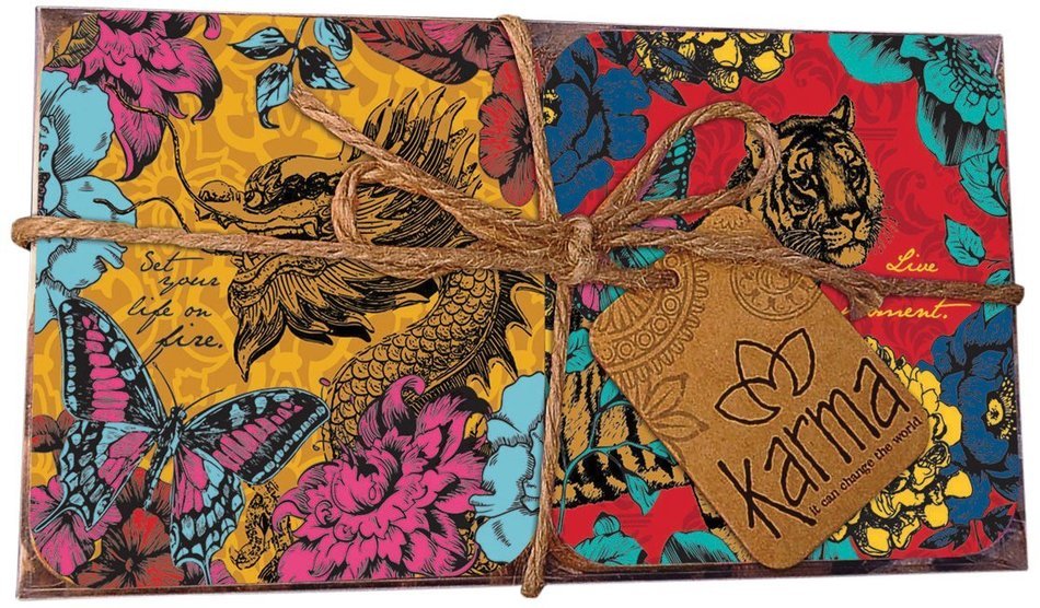 Karma, by Stephen Joseph Elements Coaster Set, Multicolor N2