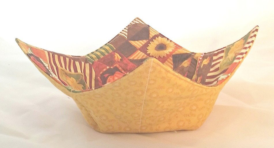 Microwave Bowl Cozy Autumn Print/Marigolds N2