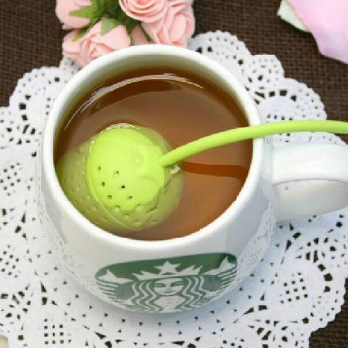 1Pc Silicone Rose Design Tea Leaf Strainer Herb Spice Infuser Teacup Teapot Cup Filter Random Color N3
