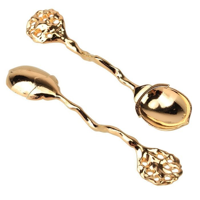 Cy3Lf small iris retro palace gold spoon for ice cream Coffee Scoop or Coffee Scoop(PACK OF 5) N5