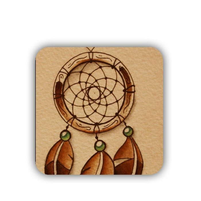 Generic Cup Coaster Creative Design Dream Catcher Mdf Material N3
