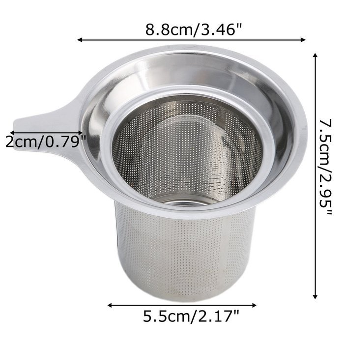 Kangnice Stainless Steel Mesh Tea Infuser Metal Cup Strainer Loose Tea Leaf Filter Sieve N8