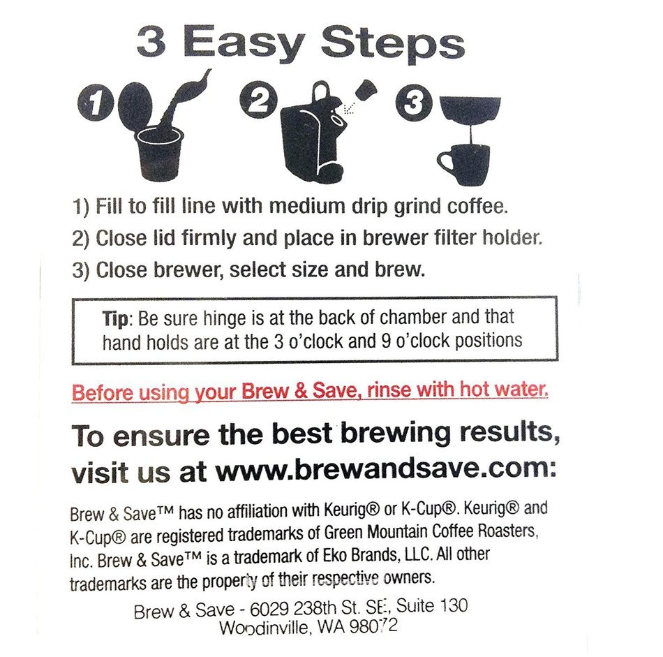 Brew and Save Refillable K Cup for Keurig Brewers, 8-Count N7