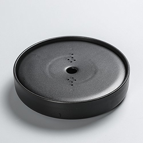 CCWY Black ceramic tray day double bubble water round large tea pot sea drainage tea wholesale,Clouds of black... N2