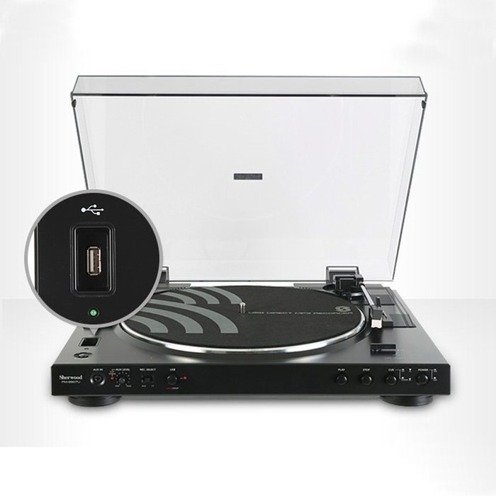 INKEL Sherwood PM-9907U 2 Speed Automatic USB LP Turntable AC220V N4