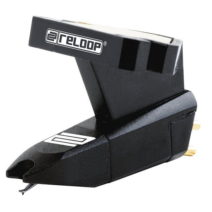 Reloop OM-BLACK Turntable Stylus Cartridge with Headshell Mounting N2