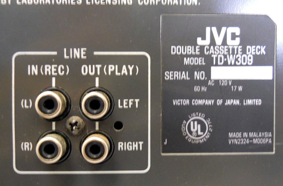 JVC TD-W309 Double Cassette Deck w/ DDRP Dynamics Detectopm Recording Processor N4