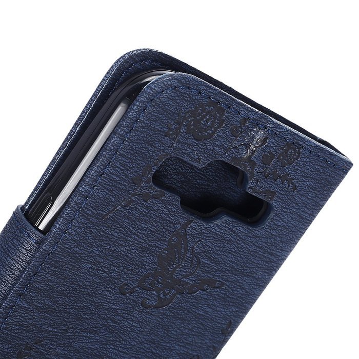 Galaxy Grand Prime Wallet Case,PHEZEN Serect Garden Butterfly Flower Inlaid Shiny Glitter Diamond Pu Leather Flip... N3