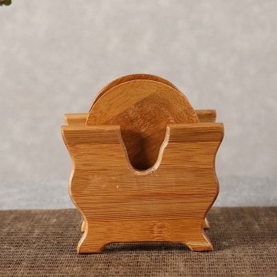 CCWY Authentic wholesale coasters in vertical bamboo saucer Cup holders set of six men Kung Fu tea of tea ceremony... N2