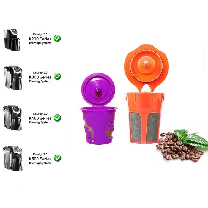 2 Reusable K Carafe and 2 Reusable K Cup - STYDDI Stainless Steel Micro Mesh Coffee Filters Combo With Bonus Coffee... N5