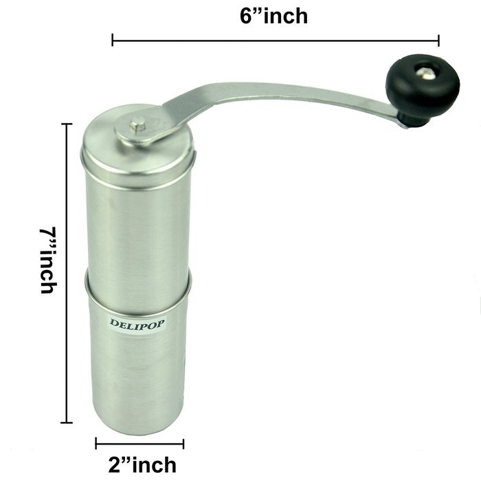Delipop ES66 Manual Coffee Grinder Premium Stainless Steel With Adjustable Ceramic Burr 7.5inch Length Including... N9