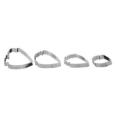 Sher FOUR-C 4pcs Stainless Steel Heart Peony Flower Biscuit Cake Cookie Cutters Baking Mould Cookie Fondant Decorating... N5