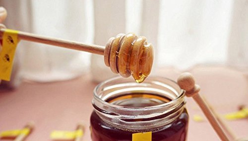 50- PACK 6" Wooden Honey Dippers , Portable Mini Jam Honey Dipper Stirring Rod Wooden Muddler Honey Stick N3