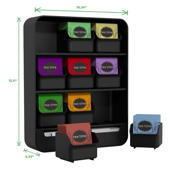 Mind Reader "Baggy" Tea Bag holder and Condiment Organizer, Black N11