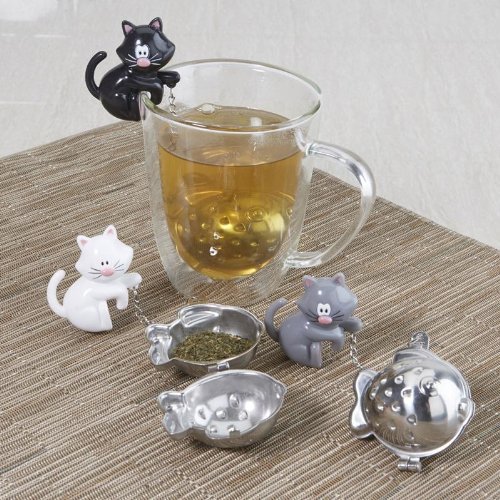 Joie Cat Fish Tea Infuser Strainer - Black or White (White) N2